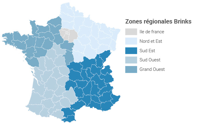 Zones régionales Brinks